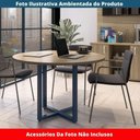Ver imagem 2 de Mesa de Reunião Redonda P25 Pandin 110 Cm (largura) Tampo Mdp Noce Naturalle Pé Aço Tubular