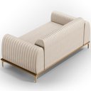 Ver imagem 6 de Sofá 2 Lugares para Sala de Estar Molino 150 Cm D02 Pés D'ouro Veludo Bege C-309 - Lyam Decor