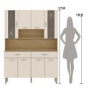 Ver imagem 4 de Armário de Cozinha Compacta Mdf 8 Portas Golden Plus - Freijó/soft