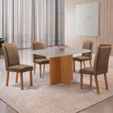 Ver imagem 7 de Mesa de Jantar Olimpia 120cm Tampo MDF Vidro Canto Copo com 4 Cadeiras Lorena