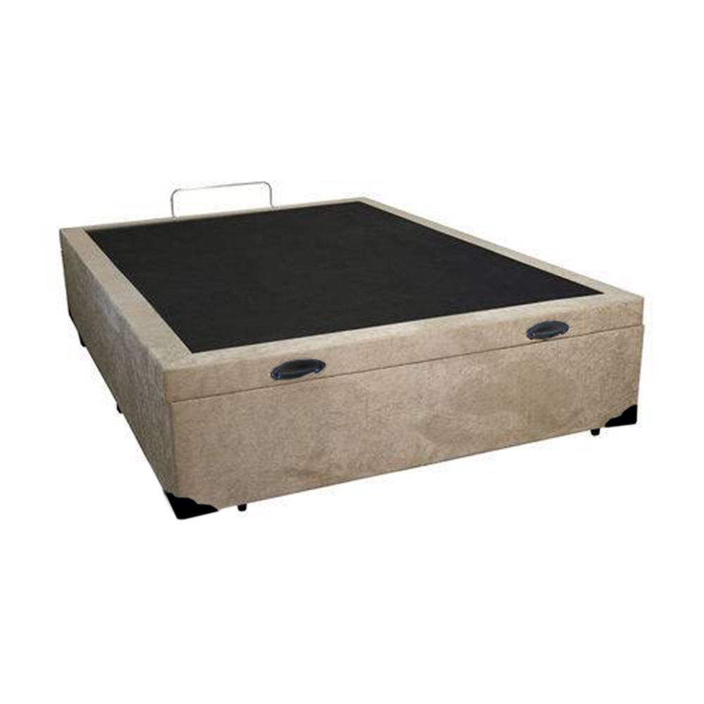 Base Box Baú Casal NK Camas Suede Bege 41x138x188 - 2