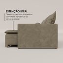 Ver imagem 4 de Sofá Cama Casal Retrátil e Reclinável 3 Lugares Veludo Bege Flórida 200cm