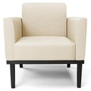 Ver imagem 7 de Poltrona Decorativa Base Madeira Preto Maressa Linho Bege - Ibiza