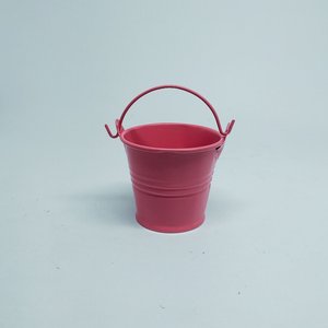 Mini Balde Colorido Alumínio C/ Alça Decoração Lembrancinha - Balde Alumínio Rosa Escuro