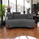 Ver mais imagens de Sofá 2 Lugares Orgânico Curvo Tókio 150cm Suede Cinza