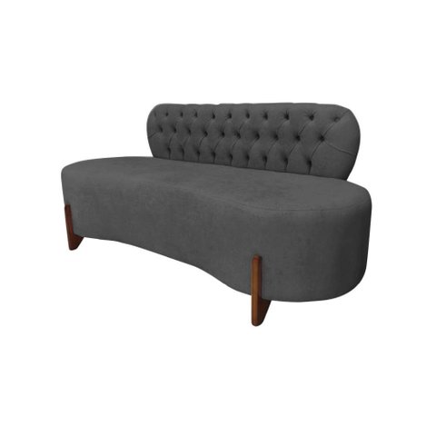 Sofá 2 Lugares Orgânico Curvo Tókio 150cm Suede Cinza