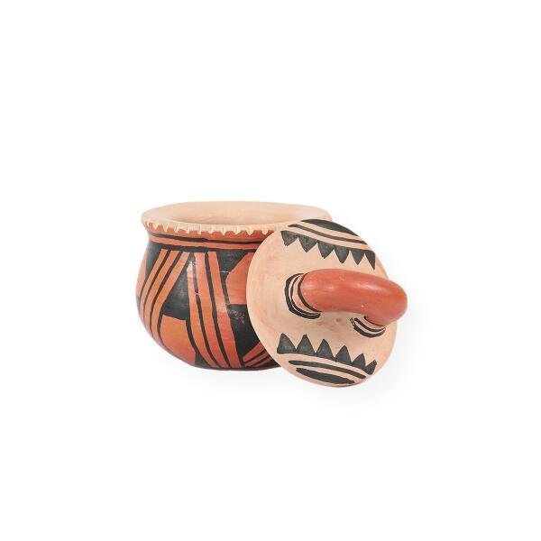 Cerâmica Indígena Etnia Waurá: Pote com Tampa (X063) - 3