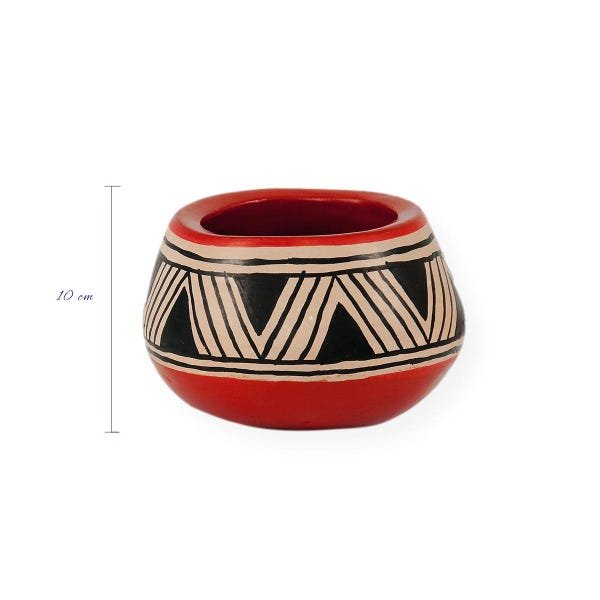 Cerâmica Indígena Etnia Waurá: Pote ou Tigela (X067) - 2
