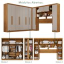 Ver imagem 3 de Guarda-Roupa de Canto Modulado 11 Portas 2 Gavetas Brasil Marrom/Cinamomo/Off-White