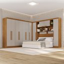 Ver imagem 1 de Guarda-Roupa de Canto Modulado 11 Portas 2 Gavetas Brasil Marrom/Cinamomo/Off-White