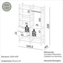 Ver imagem 2 de Closet Industrial TW403WJG 2 Gavetas 9 Prateleiras MDF 145cm Dalla Costa Móveis