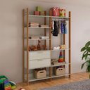 Ver imagem 1 de Closet Industrial TW403WJG 2 Gavetas 9 Prateleiras MDF 145cm Dalla Costa Móveis