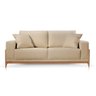 Sofa 2 Lugares Almofada Solta Base Madeira Suede Bege Medio Bellagio 1.90m - 2