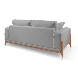 Sofá Living Bellagio Suede Cinza 23 2,1m - 3