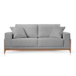 Sofá Living Bellagio Suede Cinza 23 2,1m - 2