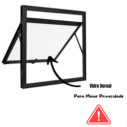 Vitrô Maxiar Janela Basculante para Banheiro Tamanho 50x50 em Alumínio Preto e Vidro Boreal - 4
