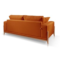 Sofá Living Bellagio Suede Terracota 22 1,9m - 3