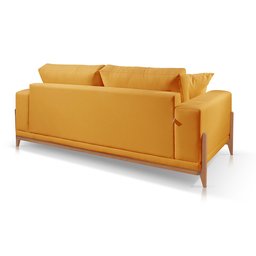Sofá Living Bellagio Suede Mostarda 20 1,9m - 3