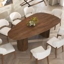Ver imagem 2 de Mesa de Jantar Orgânica Breeze 2,20 X 1,20m 8 Lugares Lâmina Natural de Madeira Castanho