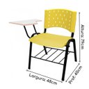 Ver imagem 2 de KIT 05 Cadeiras Universitárias com Prancheta e Porta Livros - Cor Amarelo - REAPLAST - 32030