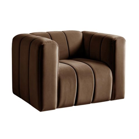 Poltrona Mona Cor Veludo Marrom