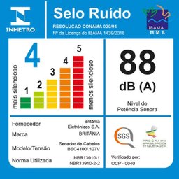Secador de Cabelos Britânia Black BSC4100 Íons Tourmaline 2100W 127V - 7 Secador de Cabelos Britânia Black BSC4100 Íons Tourmaline 2100W 127V - 7