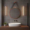 Ver imagem 1 de Espelho Redondo Adnet 40cm Suspenso Moderno Luxo - Cobre