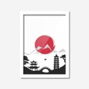 Ver imagem 1 de Quadro Decorativo Japão Bandeira 45cmx33cm Los Quadros