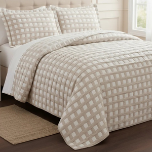 Colcha Lauryn 300 Fios Algodão Luxo Toque Macio Casal Queen:caqui