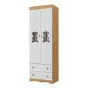 Ver imagem 2 de Guarda-roupa Infantil 62cm 2 Portas com Vidro e 2 Gavetas Doçura Multimóveis Mp4491 Madeirado/