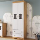 Ver imagem 1 de Guarda-roupa Infantil 62cm 2 Portas com Vidro e 2 Gavetas Doçura Multimóveis Mp4491 Madeirado/