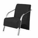 Ver imagem 1 de Poltrona Vênus 1 Lugar Braço Alumínio Courino Preto