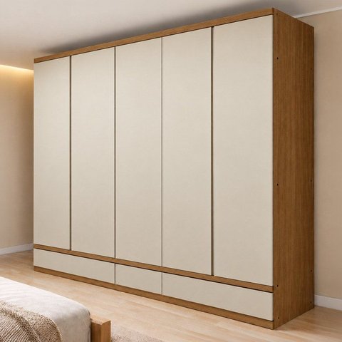 Guarda Roupa Casal 5 Portas com 9 Gavetas 100% MDF Urbano