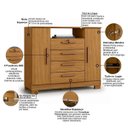 Ver imagem 5 de Cômoda Sapateira Essence 4 Gavetas 2 Portas Multiuso Moderno Quarto