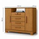 Ver imagem 3 de Cômoda Sapateira Essence 4 Gavetas 2 Portas Multiuso Moderno Quarto