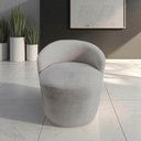 Ver imagem 1 de Poltrona Decorativa Yara Orgânica Bouclé Cinza Claro