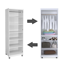 Ver imagem 3 de Armário Multiuso Sabrina 2 Portas Prateleira e Cabideiro  Preto Fosco Ajl