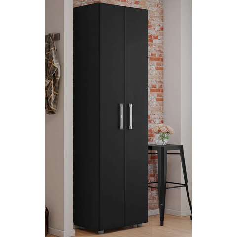 Armário Multiuso Sabrina 2 Portas Prateleira e Cabideiro  Preto Fosco Ajl