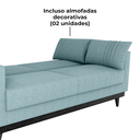 Ver imagem 7 de Sofa Cama 2 Lugares 203 Cm Boucle Azul Corino Preto Milani Store