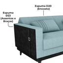 Ver imagem 5 de Sofa Cama 2 Lugares 203 Cm Boucle Azul Corino Preto Milani Store