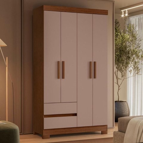 Armário de Quarto e Prateleiras 4 Portas