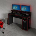 Ver imagem 2 de Mesa para Computador Gamer 1,36m Me4153 Tecno Mobili - Preto/vermelho