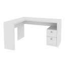Ver imagem 2 de Mesa de Canto para Escritório Tecnomobili 2 Gavetas Branco Me4129