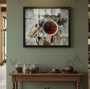 Ver imagem 1 de Quadro Decorativo Xícara Colher de Chá - 50x70cm:moldura Preta