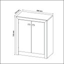 Ver imagem 4 de Armário Balcão para Escritório Baixo 60cm 2 Portas Me4103 Tecno Mobili - Branco