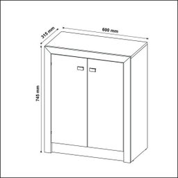 Armário Balcão para Escritório Baixo 60cm 2 Portas Me4103 Tecno Mobili - Branco - 4