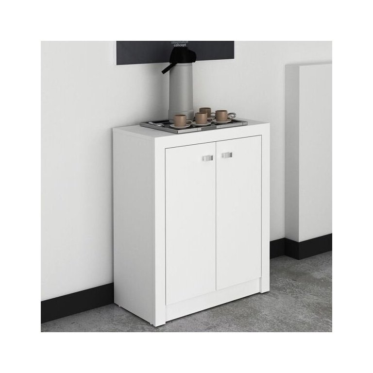 Armário Balcão para Escritório Baixo 60cm 2 Portas Me4103 Tecno Mobili - Branco