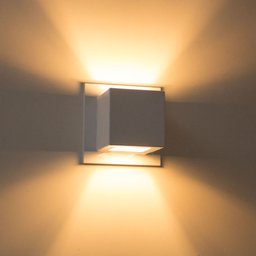 Arandela Box Cubo Pequena 2 Fachos Branca Parede Muro St1318 - 3