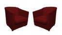Ver imagem 1 de Kit 2 Poltronas Decorativa Biane Suede Marsala Pés Cromado Mz Decor