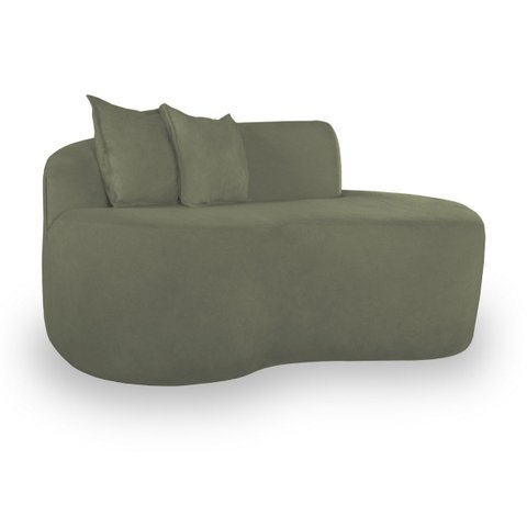 Sofá Orgânico Sala e Recepção Bouclé:verde